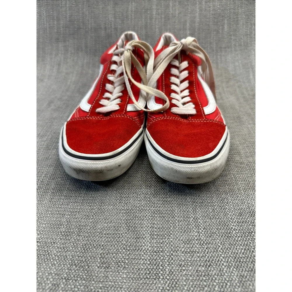 Vans Old Skool Unisex M7.5/W9‎ Skateboarding Shoes Red Suede Athletic Sneakers
